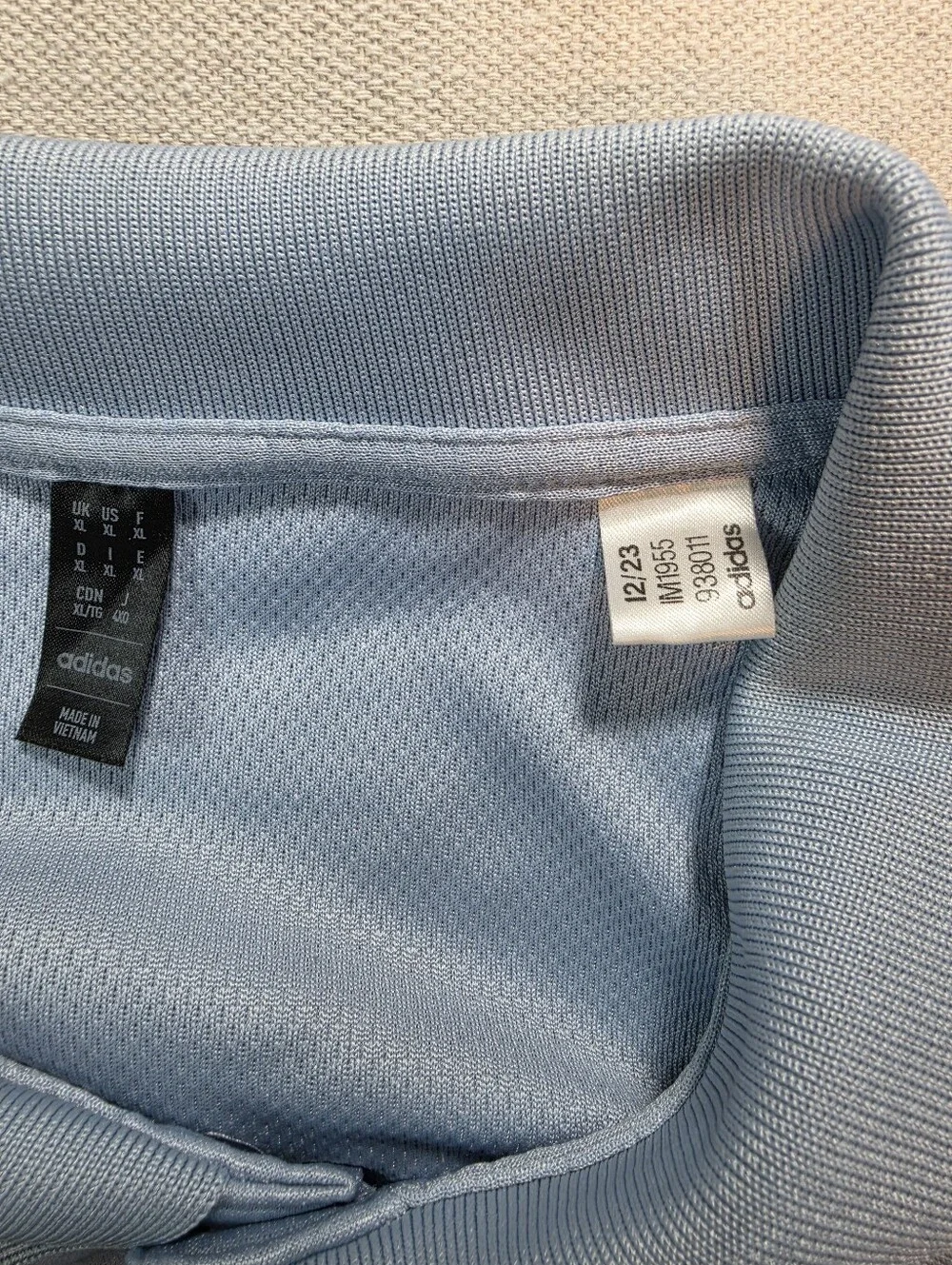 adidas Light Blue Men's Athletic Polo with Logo